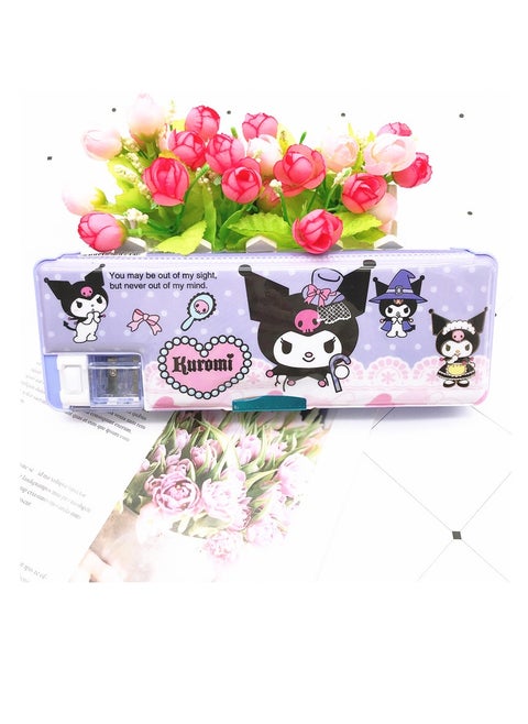 Kuromi Multi-Function Pencil Case with Built-in Sharpener