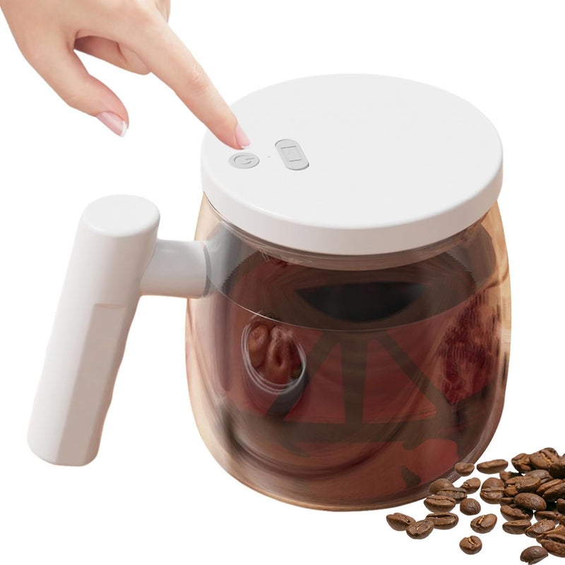 VINSU VINSU Self Stirring Coffee Mugs Coffee Stirring Cup Electric Mixing Cup Borosilicate Coffee Mug with lid for Coffee Milk Protein Powder  - Image 1