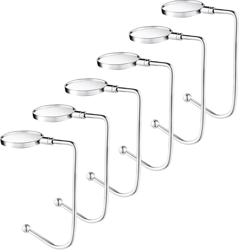 Nackiy Christmas Stocking Holders for Mantle Hooks Hanger Grip Non-Slip Safety Fireplace Hooks Mantel Hooks for Christmas Party Decoration (Silver, 6) - Image 1