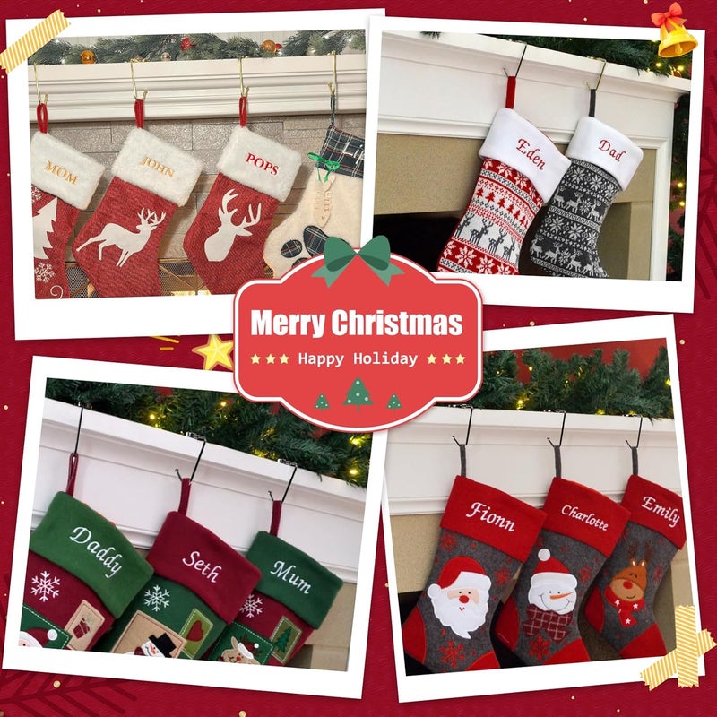 Nackiy Christmas Stocking Holders for Mantle Hooks Hanger Grip Non-Slip Safety Fireplace Hooks Mantel Hooks for Christmas Party Decoration (Silver, 6) - Image 5