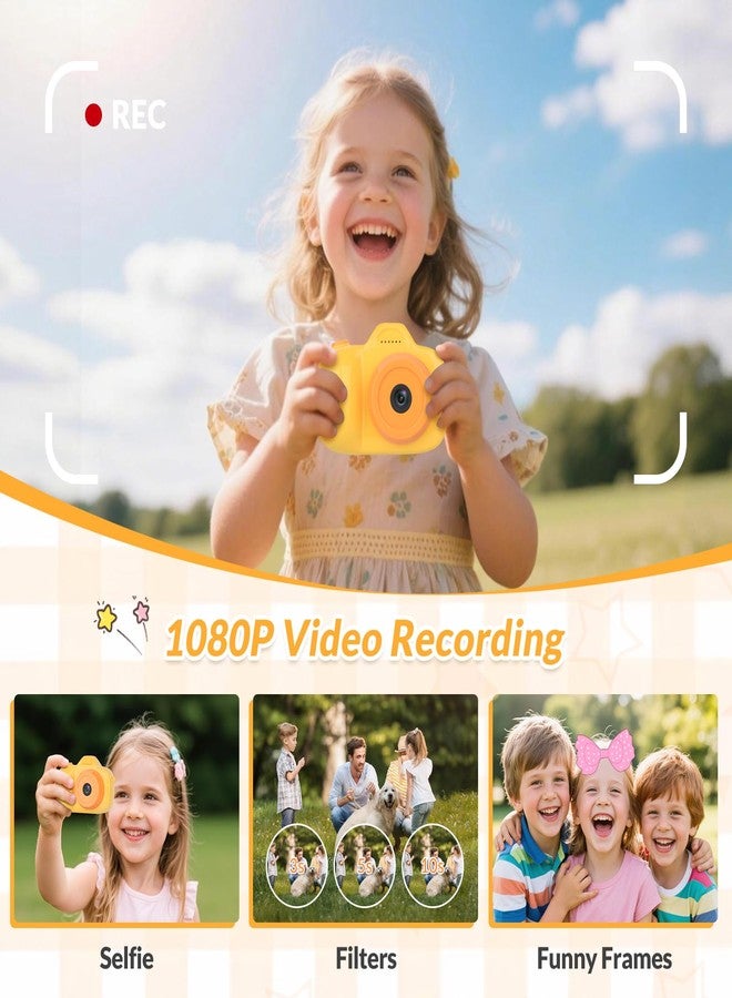 Mafiti Kids Camera,26MP HD Mini Selfie Digital Camera for Kids,Toddler Camera 1080P Video,Outdoor Toy for Holiday,Birthday Xmas Gift for 3-8 Years Old Girl Boy (Orange) - Image 4