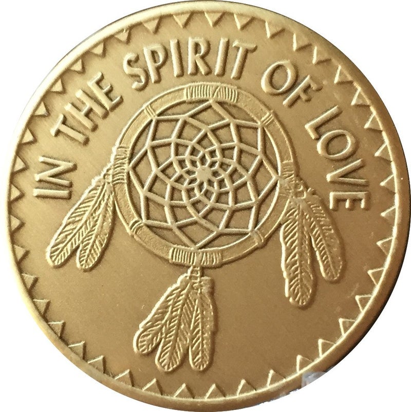 wendells Native American in The Spirit of Love Bulk Lot of 25 Medallions Dream Catcher Chips Bronze Great Spirit Prayer