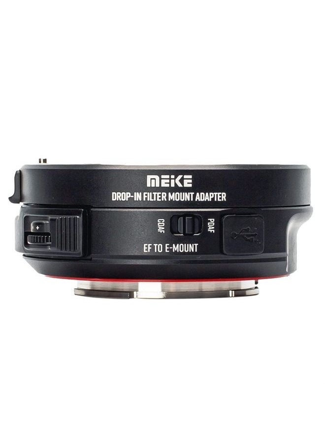 Meike - MK-EFTE-C VND Metal Auto-Focus Mount Lens Adapter with Drop-in Variable ND and Clear UV Filters Converter for Canon EF/EF-S Lenses to Sony E Mount Cameras A9 A7III A7II A7 A7R3 A7R4 - Image 1