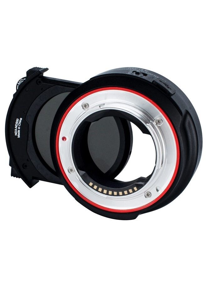 Meike - MK-EFTE-C VND Metal Auto-Focus Mount Lens Adapter with Drop-in Variable ND and Clear UV Filters Converter for Canon EF/EF-S Lenses to Sony E Mount Cameras A9 A7III A7II A7 A7R3 A7R4 - Image 1