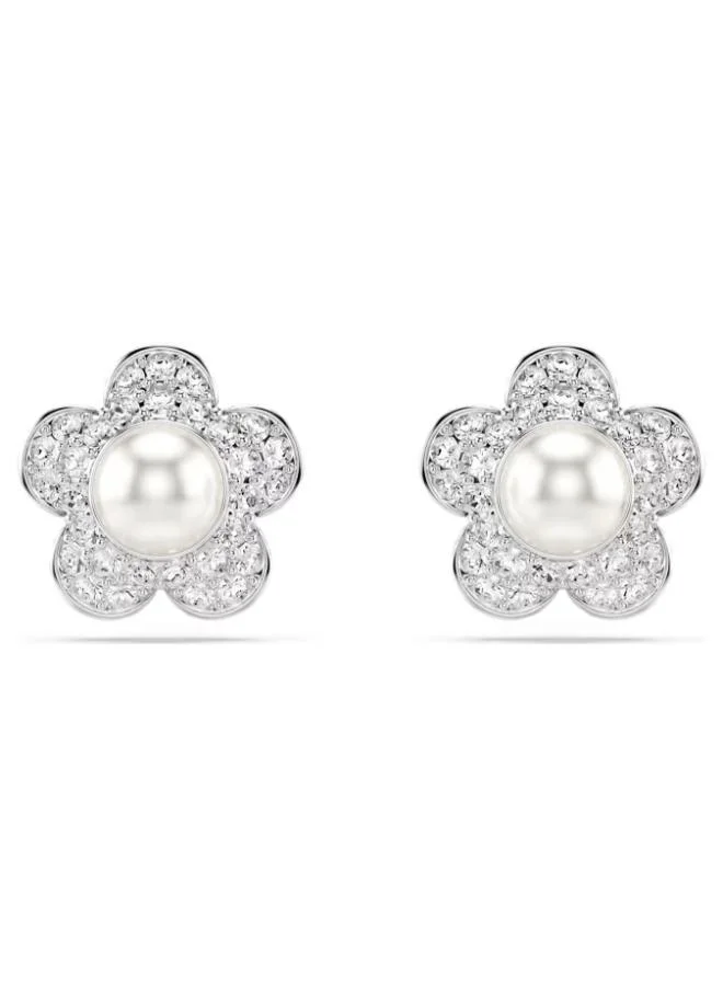 Angelic Crystal Rhodium Plated Pierced Earrings