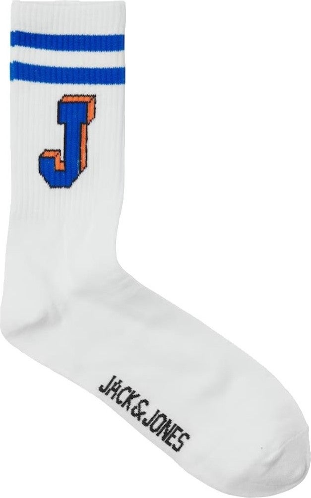 Jack Jones 12250749 Jacsingle J Tennis Sock Sn White-Black