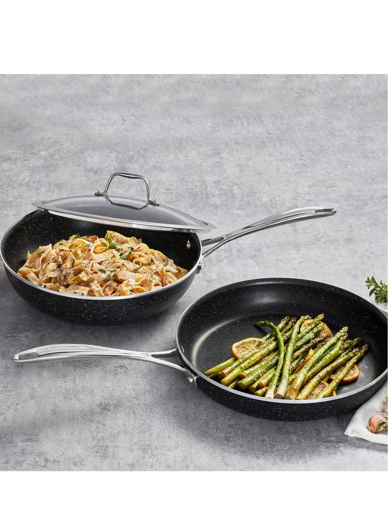ZWILLING J.A. HENCKELS - 3-Piece Capri Notte Frypan and Wok Set With Granitium Non-stick Coating And 1 Lid - Image 1