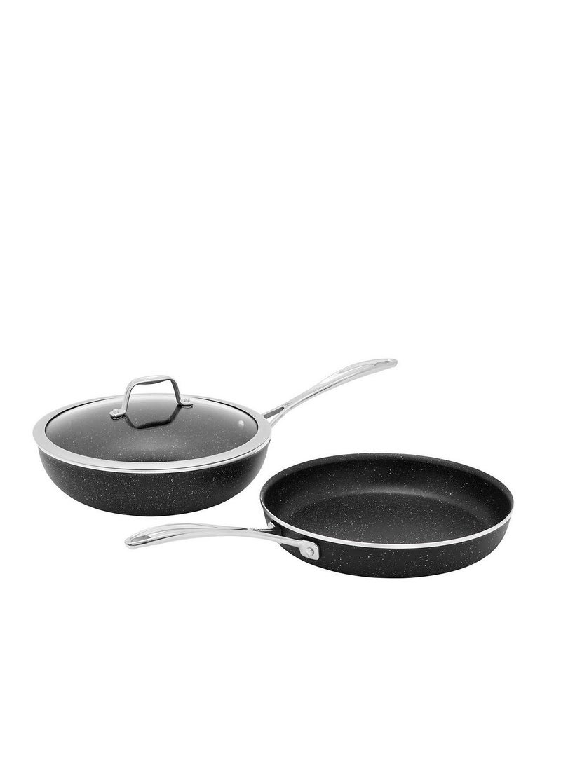 ZWILLING J.A. HENCKELS - 3-Piece Capri Notte Frypan and Wok Set With Granitium Non-stick Coating And 1 Lid - Image 1