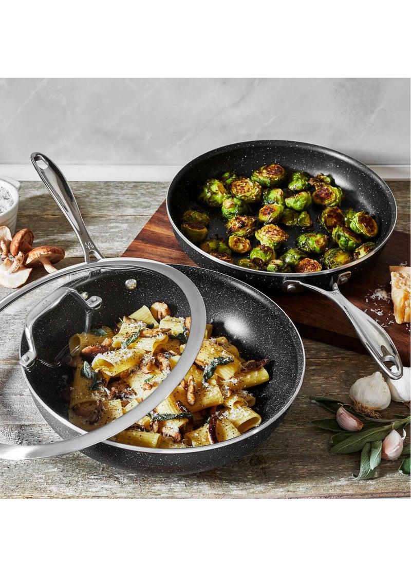 ZWILLING J.A. HENCKELS - 3-Piece Capri Notte Frypan and Wok Set With Granitium Non-stick Coating And 1 Lid - Image 1