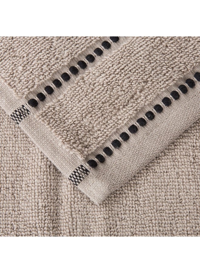 Lavish Home 6PC Towel Set - 525GSM 100% Cotton Bathroom Essentials with 2 Bath Towels, 2 Hand Cloths, and 2 Washcloths - Absorbent Sheets for Bath, Shower, Gym, Spa, and Dorm Room by Lavish Home (Taupe)  - Image 3
