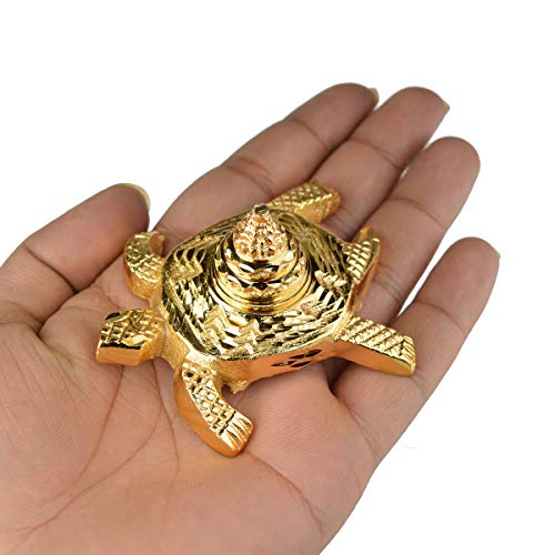 Crystu Shree Yantra on Tortoise/Kurma Sumeru Shree Yantra/Kacchua Turtle Shree Yantra for Good Luck and Prosperity (Color : Golden) - Image 3