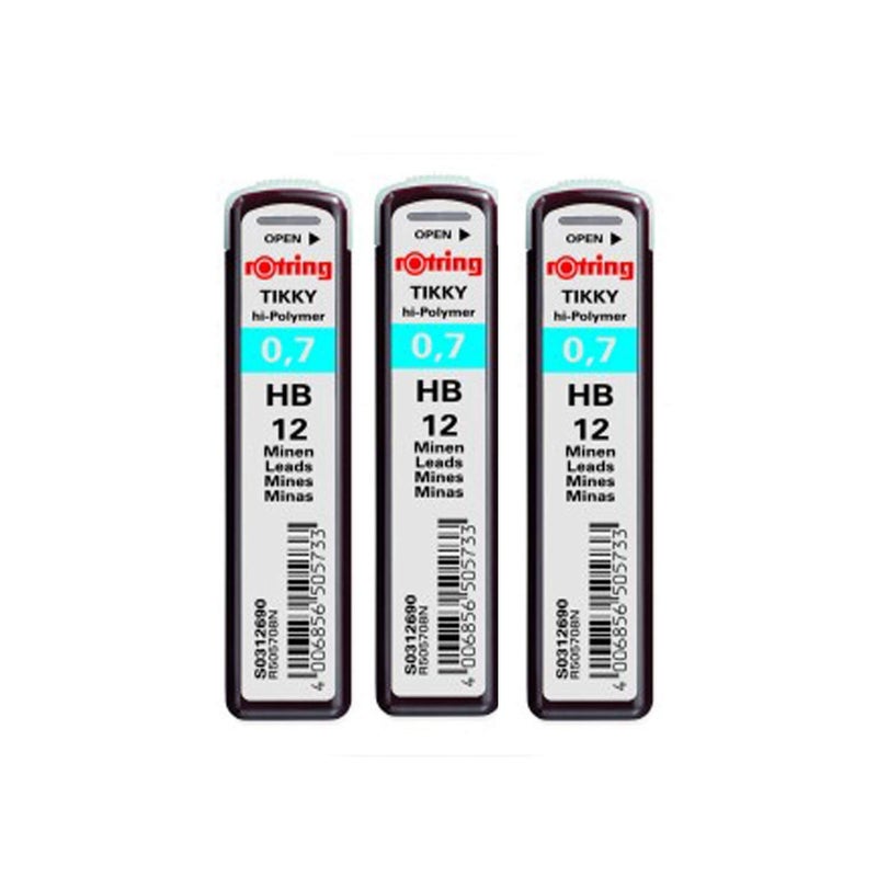 Rotring Rotring, Leads - HI-POLYMER. (PACK OF 3) (0.7MM HB)  - Image 1