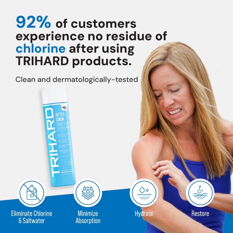 TRIHARD Chlorine Removal Body Wash, Protects and Hydrates Sensitive Skin from Pool and Ocean, Pool Essentials for Post Swim Chlorine Skin Protection - Image 4