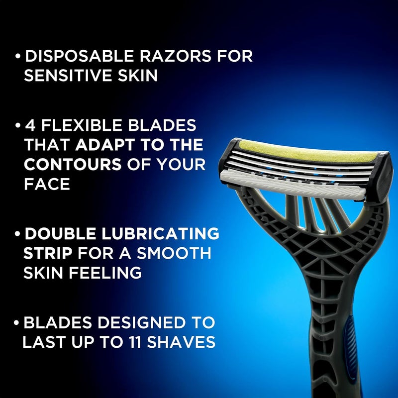Wilkinson Sword Xtreme 3 Ultimate Mens Disposable Razors Ultimate Addition to Wash Bags for Mens Grooming Great Shavers for Routine Shaving 4 Pack - Image 2