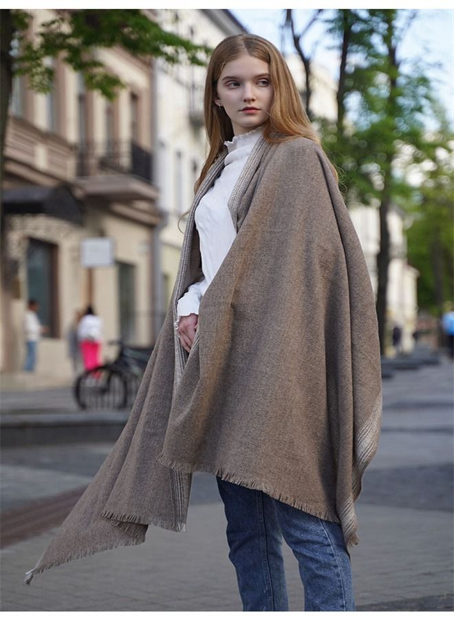 Loquat Solid Warm Thickened Lambswool Scarf  - Image 2