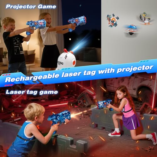 VATOS Rechargeable Infrared Laser Tag Set with Projector 2 Players Toy Gun of Projector with Digital LED Score Display Shooting Battle Games with 3 TargetsFamily Activity Toy for Kids Teens Adults - Image 5