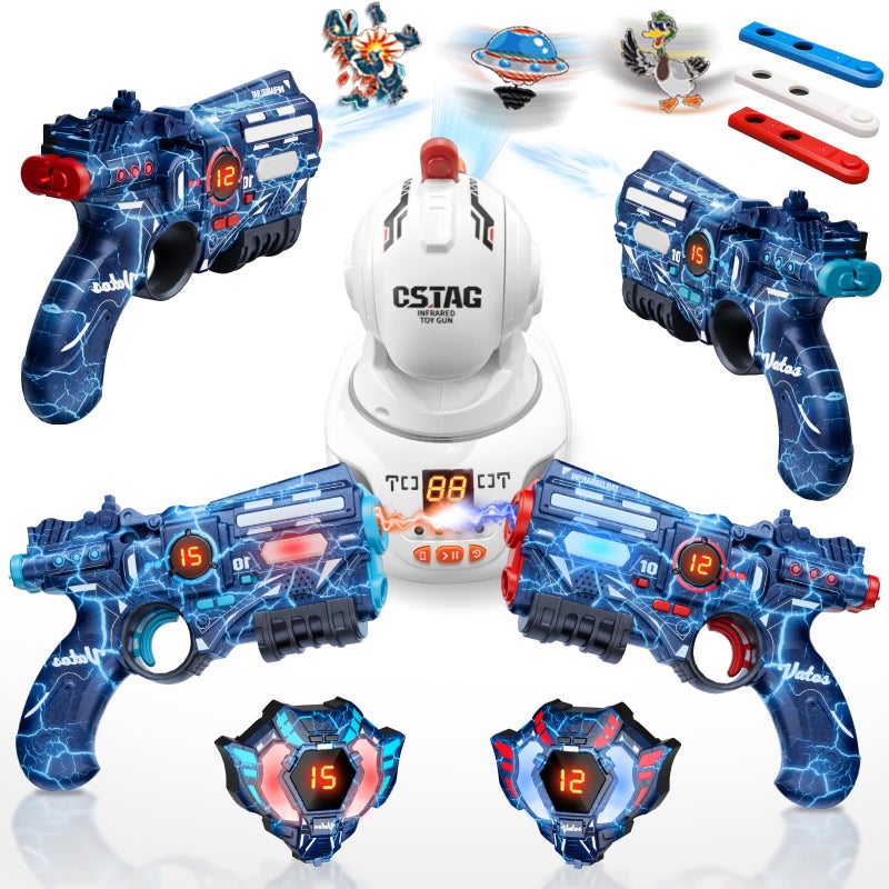 VATOS Rechargeable Infrared Laser Tag Set with Projector 2 Players Toy Gun of Projector with Digital LED Score Display Shooting Battle Games with 3 TargetsFamily Activity Toy for Kids Teens Adults - Image 3