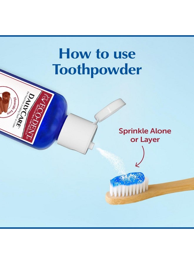 Eco-Dent DailyCare Baking Soda Toothpowder, Cinnamon - Fluoride-Free Toothpaste Powder, SLS-Free Tooth Powder with Baking Soda, Minerals, and Essential Oils, Toothpaste Alternative, 2 Oz - Image 4
