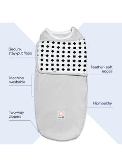 Nanit Nanit Breathing Wear Swaddle – Works Pro Monitor to Track Breathing Motion Sensor-Free for Baby Safety, Real-Time Alerts, 100% Cotton, Size Small, 3-6 Month, White  - Image 4