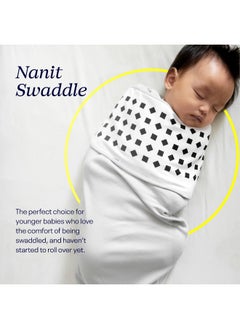 Nanit Nanit Breathing Wear Swaddle – Works Pro Monitor to Track Breathing Motion Sensor-Free for Baby Safety, Real-Time Alerts, 100% Cotton, Size Small, 3-6 Month, White  - Image 2