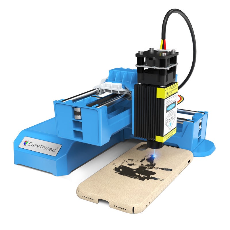 EasyThreed Mini Engraver 203x185x132mm 0.5W Blue Power App Control 0.5W Engraver - Easy Install Small Project Engraver for Home Office Studio Beginners - Image 1