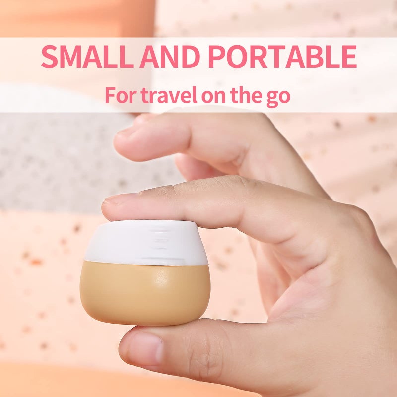 Gemice TSA Approved Travel Size Containers for Toiletries, Gemice Silicone Jars, Leak-proof Travel Accessories with Lid for Cosmetic Makeup Face Body Hand Cream (4 Pieces) (Apricot) - Image 2