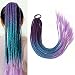 Wnaldc Braid Ponytail Hair Extensions with Hair Tie, Crazy Hair Day Accessories, Colorful Braids Wigs Pony Tail Fluffy Natural Soft Synthetic Hairpieces for Women Daily Wear, 24 Inches(blue pink) - Image 2