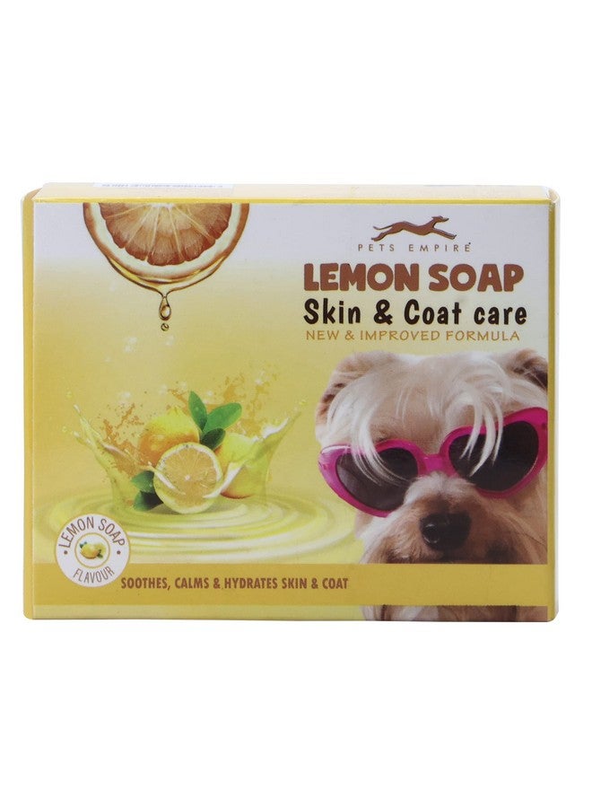 بتس إمباير صابون طبيعي للكلاب مصنوع يدويًا، 100 جرام (عبوة من 3 قطع) - قطعة صابون ليمون لطيفة ومغذية للحيوانات الأليفة من أجل بشرة وفراء صحيين | صابون عضوي مضاد للبكتيريا ومفتح للفراء للعناية بالكلاب لجميع السلالات - Image 2