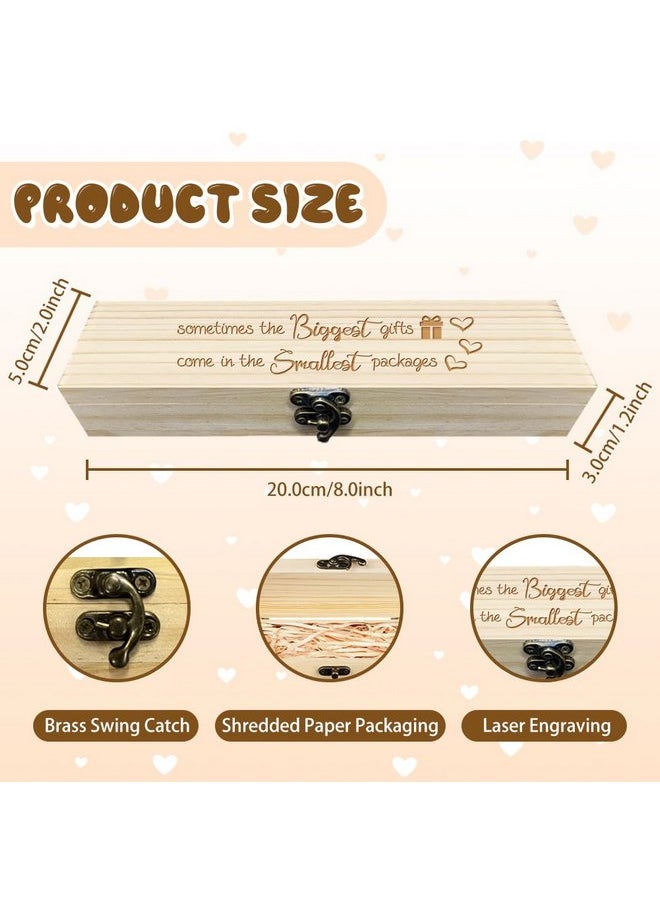 CHGCRAFT - CHGCRAFT Pregnancy Wooden Announcement Gifts Pregnancy Test Keepsake Box Laser Engraving Box Surprise Announcement Gift with Raffia Ribbon to Husband Grandparents Parents 8x2x1.2inch - Image 1