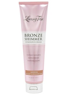 Loving Tan Loving Tan Bronze Shimmer Luminous Cream, Medium - Streak Free, Natural Looking, Instant Sunless Tanner - 6+ Self Tanning Applications per Tube, Cruelty Free - 4 FL Oz  - Image 1