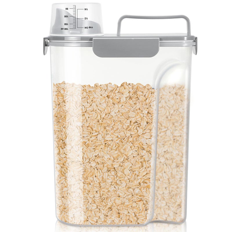 TBMax Rice Container 10 Lbs, Cereal Container Oatmeal Storage, Airtight Food Dispenser with Easy-pouring Spout & Handy Cup for Flour Grain Beans, Pet Dog Cat Bird Food Storage Container - Image 1