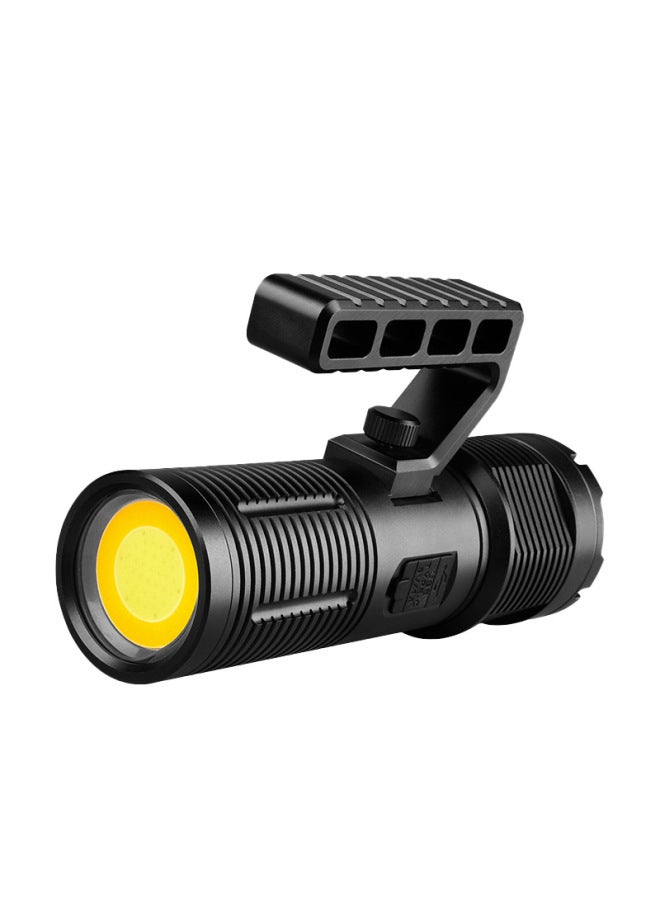 Portable Light TYPE-C Rechargeable Smart Electric Display Outdoor Searchlight Bright Flashlight-Color:Aluminum Alloy White Laser Portable Lamp (Digital Display + Power Bank)  - Image 5