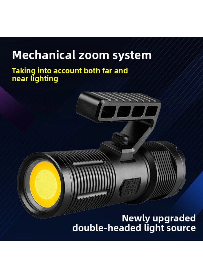 Portable Light TYPE-C Rechargeable Smart Electric Display Outdoor Searchlight Bright Flashlight-Color:Aluminum Alloy White Laser Portable Lamp (Digital Display + Power Bank)  - Image 2