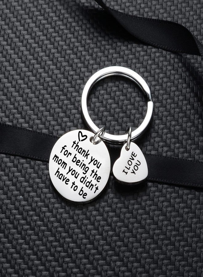 YeeQin Step Mom Gifts Keychain Gift for Stepmom From Daughter Son Stepmother Birthday Gifts Thank You For Being The Mom You Didn’t Have To Be Keyring - Image 2