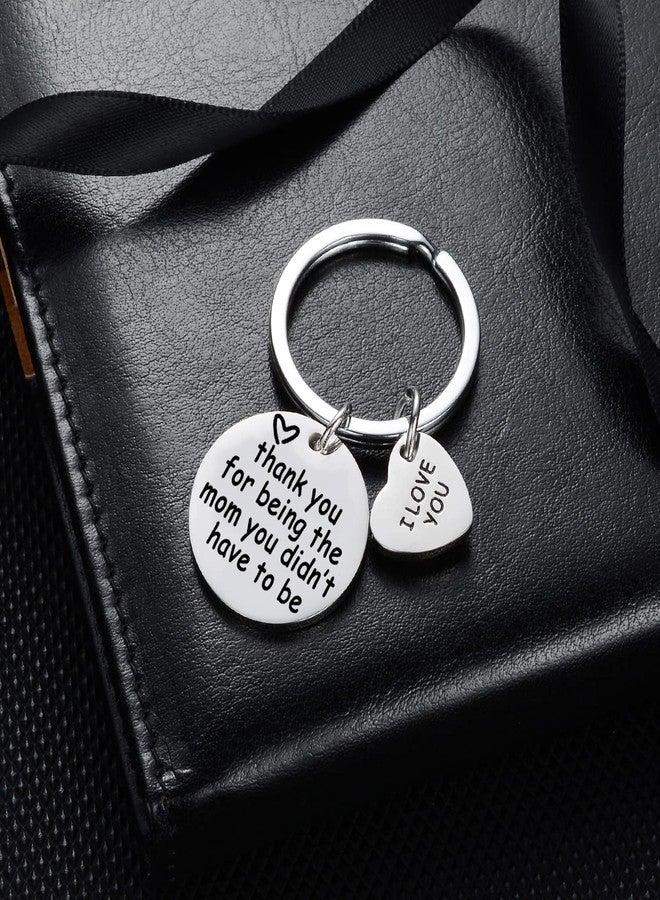 YeeQin Step Mom Gifts Keychain Gift for Stepmom From Daughter Son Stepmother Birthday Gifts Thank You For Being The Mom You Didn’t Have To Be Keyring - Image 5