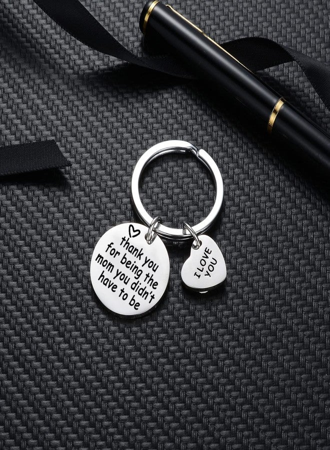 YeeQin Step Mom Gifts Keychain Gift for Stepmom From Daughter Son Stepmother Birthday Gifts Thank You For Being The Mom You Didn’t Have To Be Keyring - Image 4