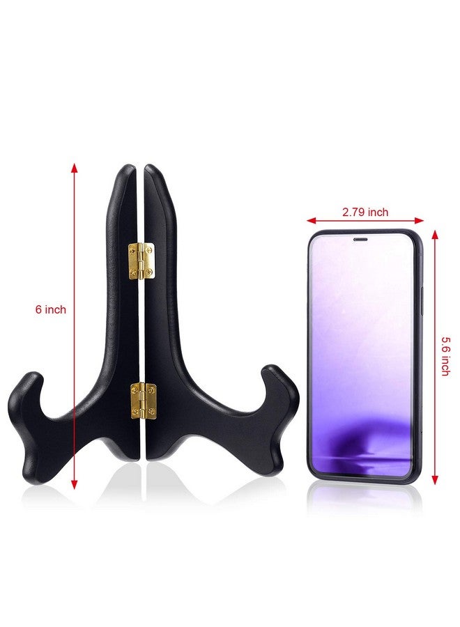 تاتو، 4 مجموعات من حاملات العرض الخشبية وحوامل الأطباق الزخرفية لعرض إطارات الصور وحوامل اللوحات (7 بوصة، أسود) - Image 2