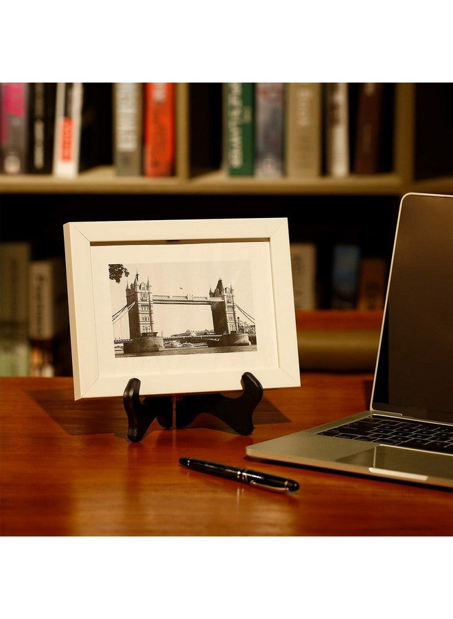 تاتو، 4 مجموعات من حاملات العرض الخشبية وحوامل الأطباق الزخرفية لعرض إطارات الصور وحوامل اللوحات (7 بوصة، أسود) - Image 4