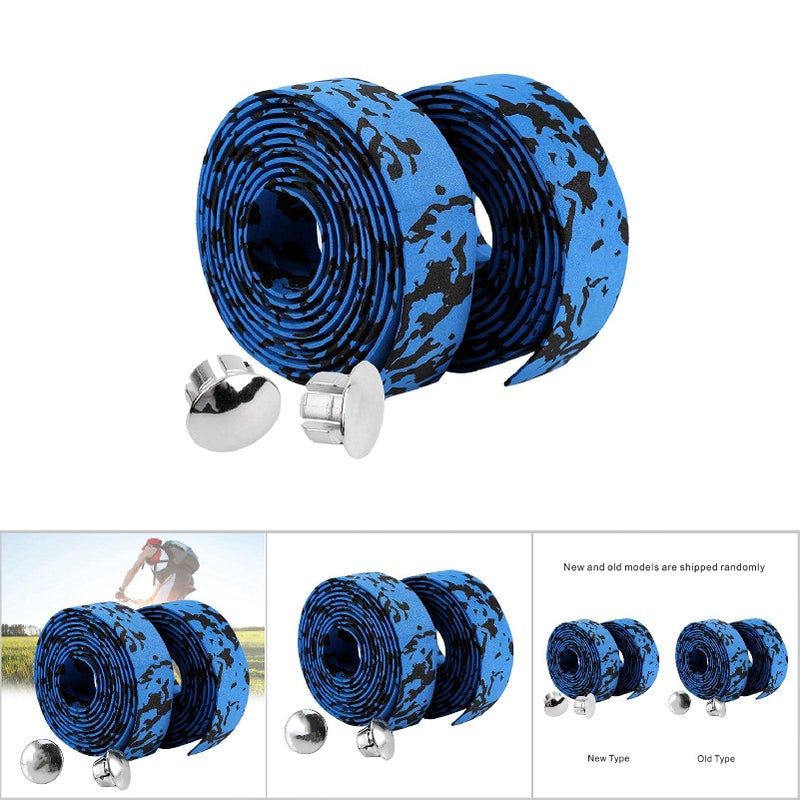 Blue And Black Motorcycle Handlebar Grip Wrap Tape Anti Slip Shock Absorption Durable - Image 3