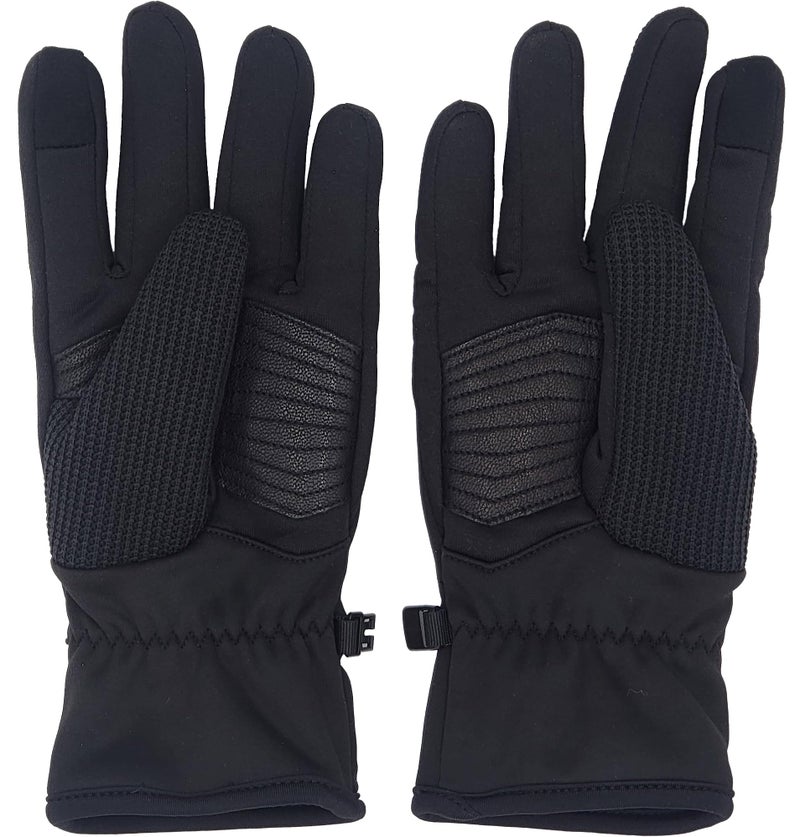 Spyder Core Conduct Gloves, Black, Size Medium, Touchscreen Compatible, Leather Palm Patch, 360 Degree Stretch, Sweater Knit Bonded - Image 4