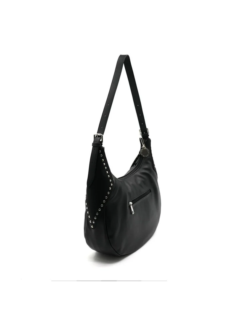 مارينا جالانتي Marina Galanti Women's Allai Leather-Effect Hobo Shoulder Bag - Black