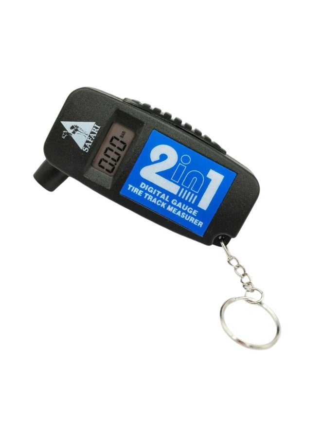 Safari Digital Tire Pressure Gauge Mini LCD Tyre Air Pressure Tester PSI BAR for Car Bike Motorcycle Bicycle Truck Portable Keychain Tyre Pressure Meter Auto Shut Off Anti Slip Handheld Accurate Measurement Tool Portable Vehicle Tyre Air Gauge Tool Pro - Image 1