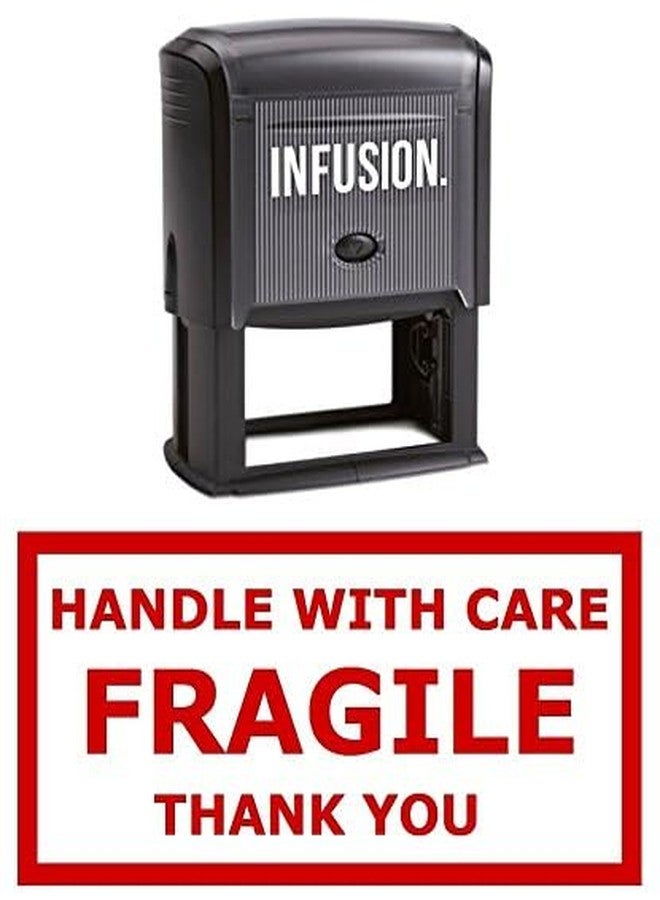 Infusion Ecommerce Self-Inking Box Stamps, Handle with Care - Fragile (Red) - Image 2