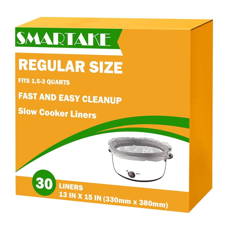 SMARTAKE Slow Cooker Liners, Crock Pot Liners 13"x 15" Crockpot Liners Disposable, Crockpot Bags Liners Small Size Fit 1.5QT to 3QT for Slow Cooker, Crockpot, Cooking Trays, 30 Liners - Image 1