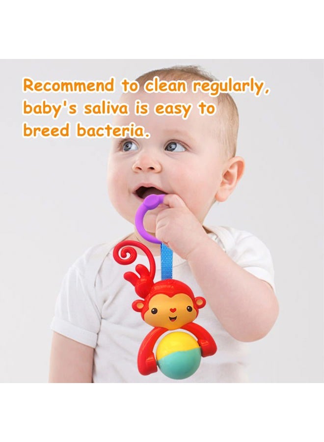 YUNLOVXEE Baby Toys for 0 3 6 9 12 Months, Cartoon Animal Hanging Rattle Toys, Handbells Baby Rattles, Baby Bed Crib Car Seat Travel Stroller Toys for Infant, Best Birthday Gift for Newborn 0-18 Month, 4 Pack - Image 5