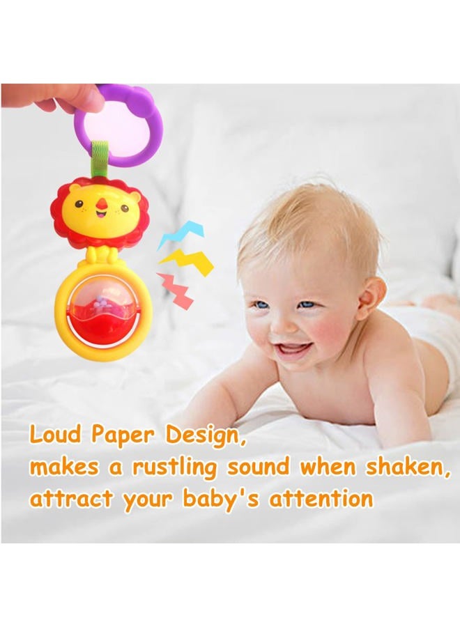 YUNLOVXEE Baby Toys for 0 3 6 9 12 Months, Cartoon Animal Hanging Rattle Toys, Handbells Baby Rattles, Baby Bed Crib Car Seat Travel Stroller Toys for Infant, Best Birthday Gift for Newborn 0-18 Month, 4 Pack - Image 3