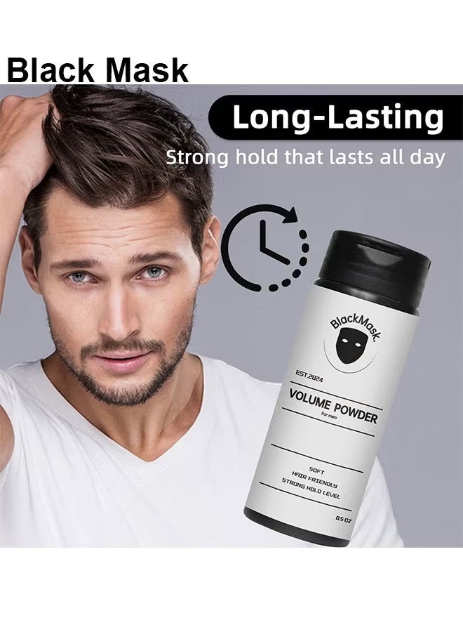 Black Mask BlackMask Texturizing Powder For Men, Easy To Apply, Instantly Adds Texture And Volume, All Natural Ingredients, Strong Hold Hair Powder For Men 0.5oz - Image 3