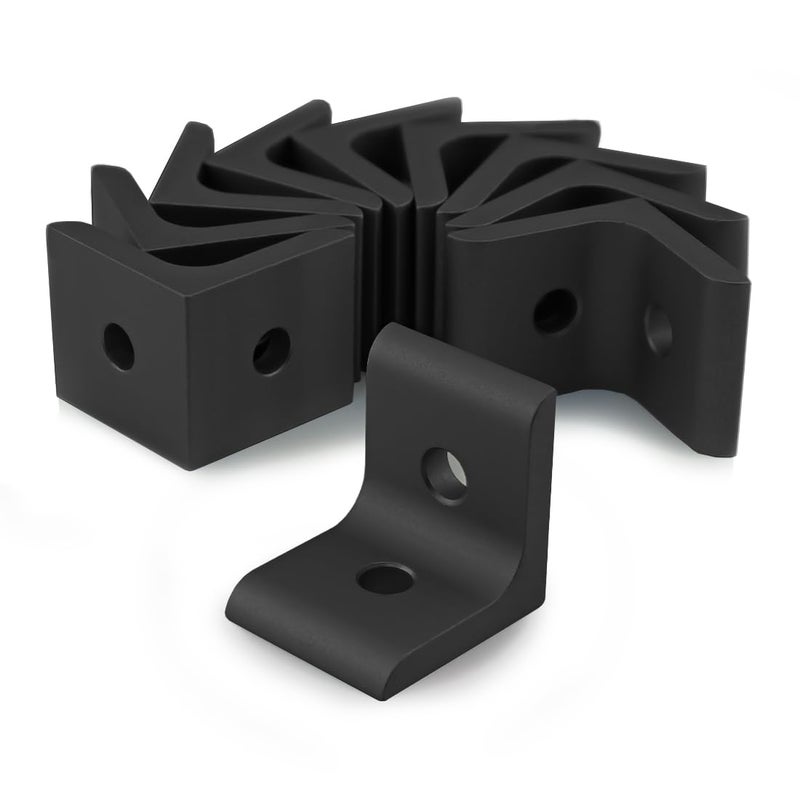 80/20 8020 4302 15 Series Aluminum 2 Hole Inside Corner Bracket 90 Degree Angle Bracket for 8020 T Slot Extruded Aluminum Extrusion 10 Black Anodize - Image 2