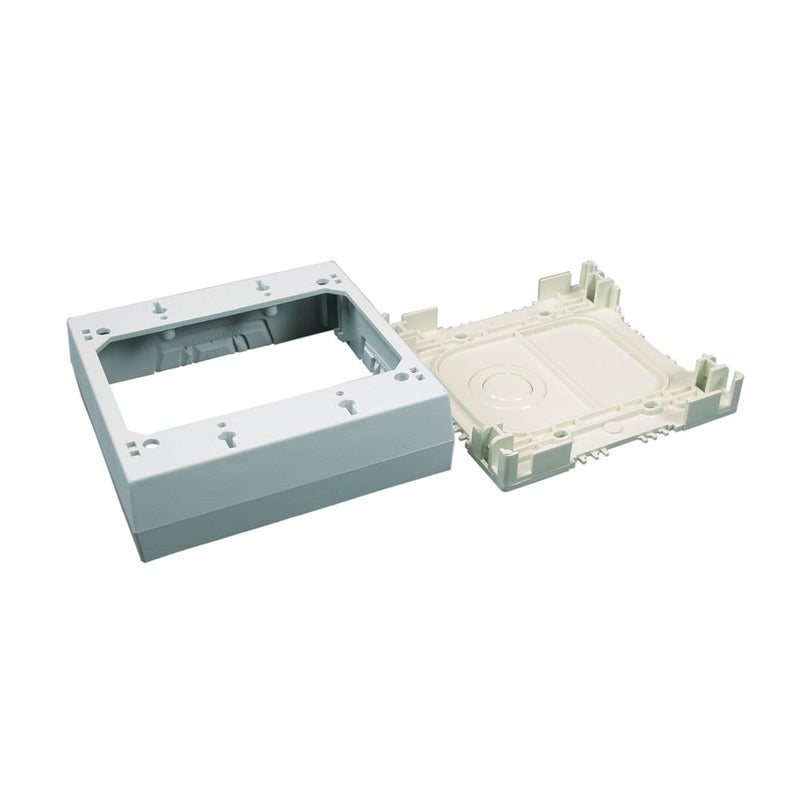 WIREMOLD Legrand Wiremold NMW3-2 Nonmetallic Plastic Raceway for Extending Power, 2 Gang Deep Outlet Box, 1 3/8" Deep, White (1 Pack) - Image 1