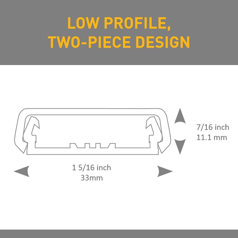 WIREMOLD Legrand Wiremold NMW3-2 Nonmetallic Plastic Raceway for Extending Power, 2 Gang Deep Outlet Box, 1 3/8" Deep, White (1 Pack) - Image 3